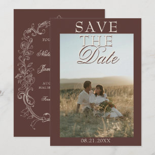 Braun Fotografiert im Vintage-Stil, Alte Geld Hoch Save The Date