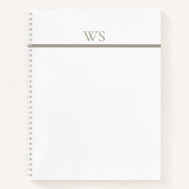 Braun gebändertes Monogramm personalisiertes Notiz Notizbuch