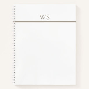 Braun gebändertes Monogramm personalisiertes Notiz Notizbuch