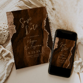 Braun gebrandete Mocha-Achat-Schrift Hochzeit Vorm Einladung