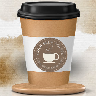 Braun gebrüht Kaffee Personalisierte Markenbildung Runder Aufkleber