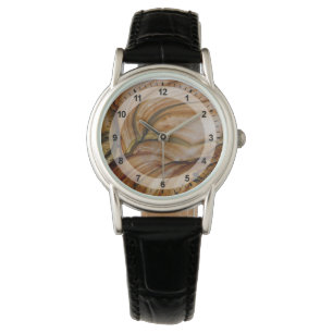Braun gefärbter Deschutes-Jasper Armbanduhr