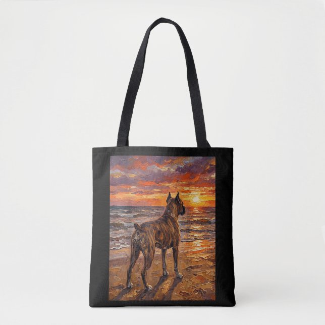 Braun-gefleckte Boxer am Sunset Beach Boxer-Hunde- (Vorderseite)