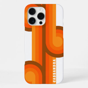 Braun Gelb Orange Midcentury Kunstmuster iPhone 16 Pro Max Hülle