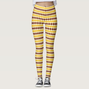 Braun - Gelbe schottische Tartan-Muster-Leggings Leggings