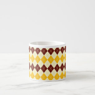 Braun - Gelbes schottisches Tartan-Muster Espressotasse