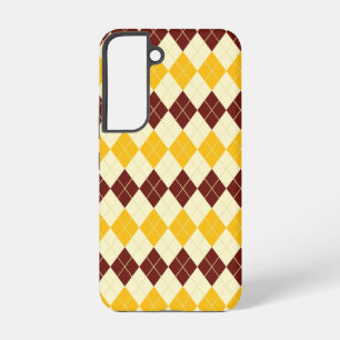 Braun - Gelbes schottisches Tartan-Muster Samsung Galaxy Hülle