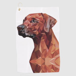 Braun geometrischer Hund Golfhandtuch