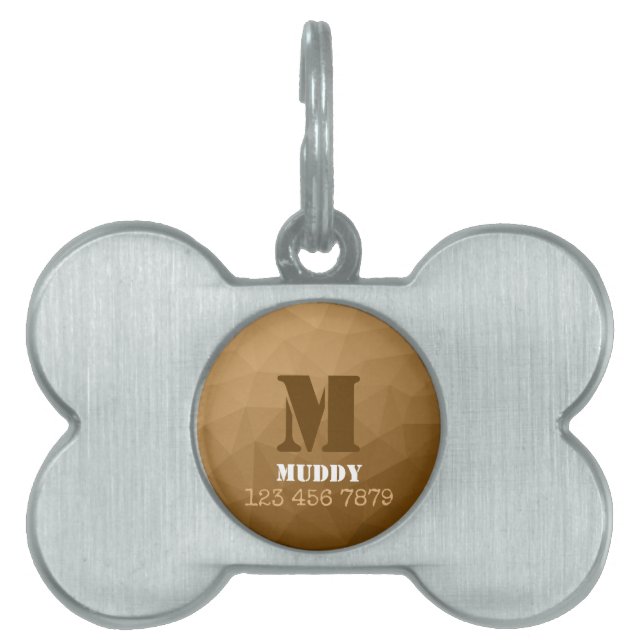 Braun geometrisches Maschenmuster, kundenspezifisc Tiermarke (Vorderseite)