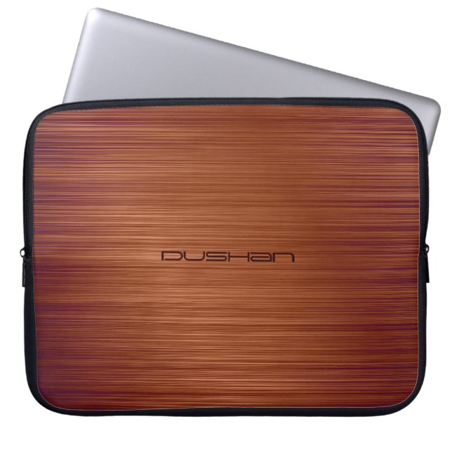 Braun gestopftes Metallmuster, individuell anpassb Laptopschutzhülle (Vorderseite)