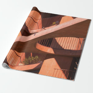 BRAUN GESTRICHENES BETONGEBÄUDE GESCHENKPAPIER