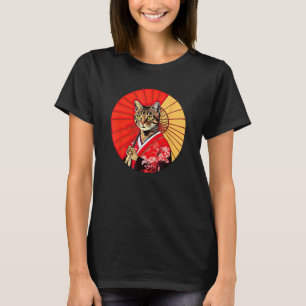 Braun getigerte Katze Geisha Lustige Haustier Kimo T-Shirt