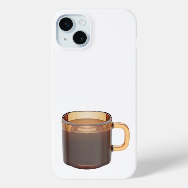 Braun-Glas-Kaffeetasse mit Braukaffee Case-Mate iPhone Hülle (Rückseite)