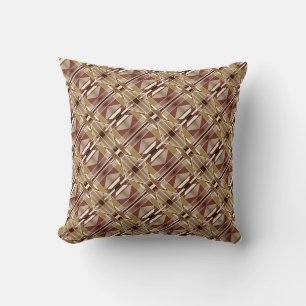 Braun Gold Beige Südwest-Mosaik-Diagonalfliesen Kissen