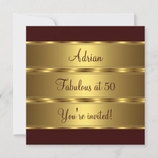 Braun & Gold fabelhafte 50. Geburtstagsparty 2 Einladung