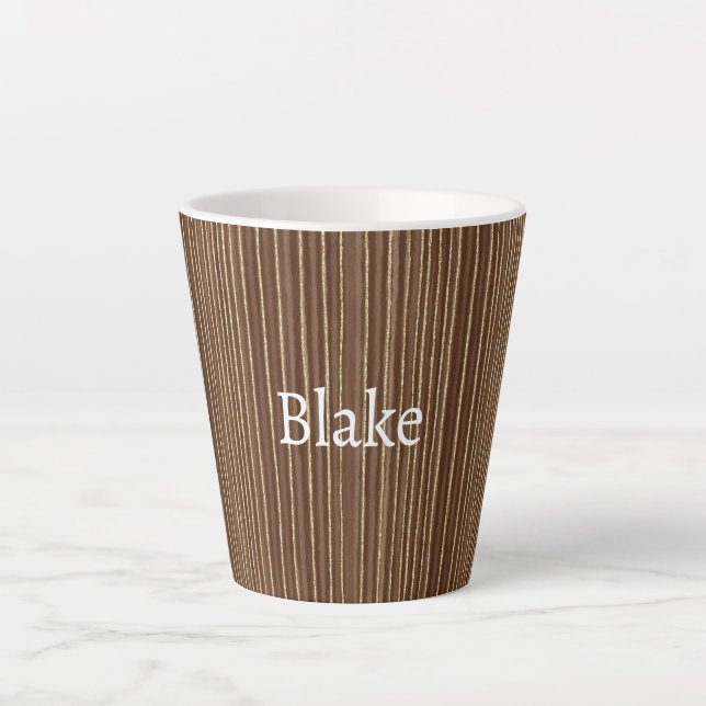 Braun Gold Streifen Weihnachten Milchtasse (Vorderseite)