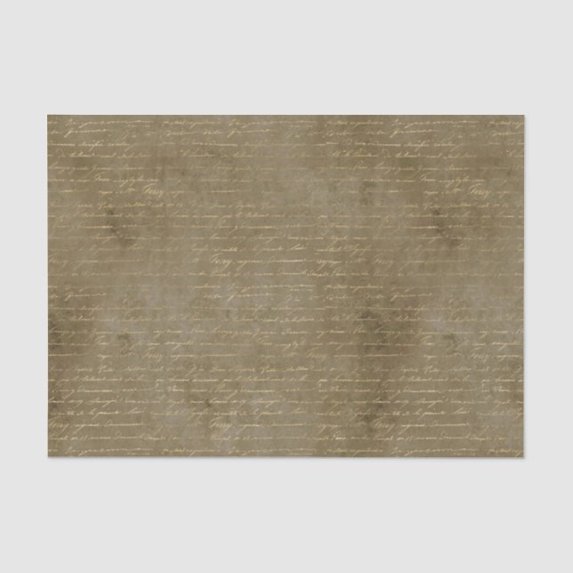 Braun-goldene Vintage-Schrift Seidenpapier (Vorderseite)