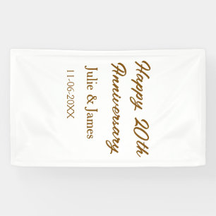 Braun goldenes glückliches 20. Jubiläum Name datsi Banner