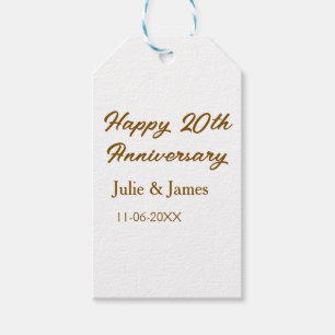 Braun goldenes glückliches 20. Jubiläum Name datsi Geschenkanhänger