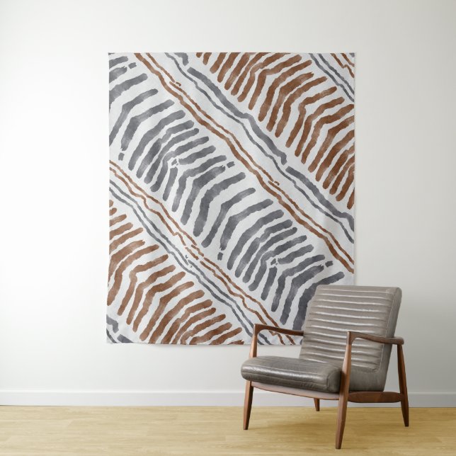 Braun Grau Moderne Boho Wandbehang Wandteppich (Beispiel)