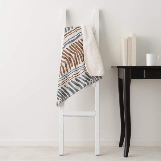 Braun Grau Moderne Boho Wandbehänge Sherpadecke (Beispiel)
