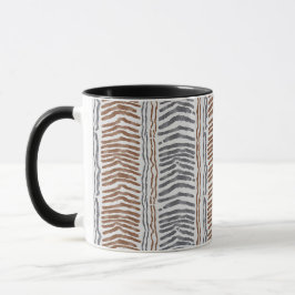 Braun Grau Moderner Streifen Mattglasbecher Tasse