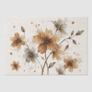 Braun-Graue Blumengestaltung Seidenpapier