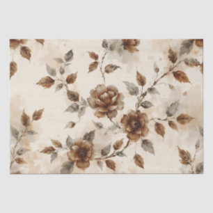 Braun-Graue Blumengestaltung Seidenpapier