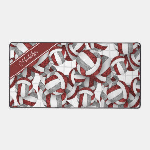 Braun-graue Volleybälle Muster personalisiert Schreibtischunterlage