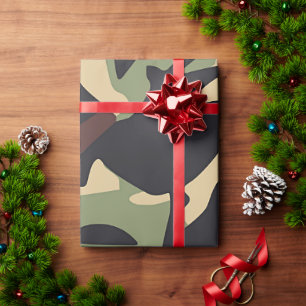 Braun Grün Camo Geschenkpapier