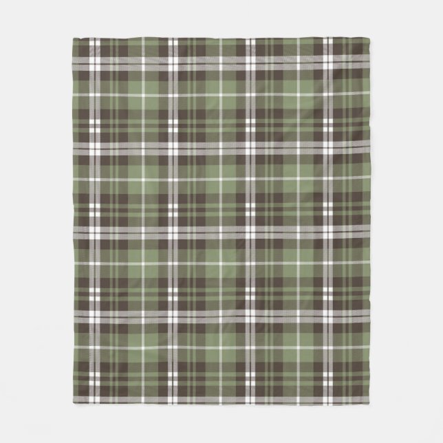 Braun-grün karierte Fleece-Decke Fleecedecke (Vorderseite)