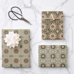 Braun-Grün-Papierpackung 20 Geschenkpapier Set