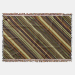 Braun Grün und Gold Streifen Decke