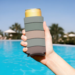 Braun Grüne Und Schwarze Streifen Auf Aquarellpapi Selters Dosenkühler