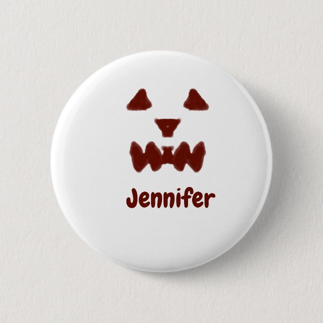 Braun Halloween beängstigender Gesichtsfall hinzuf Button (Vorderseite)