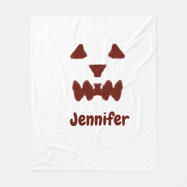 Braun Halloween beängstigender Gesichtsfall hinzuf Fleecedecke (Vorderseite)