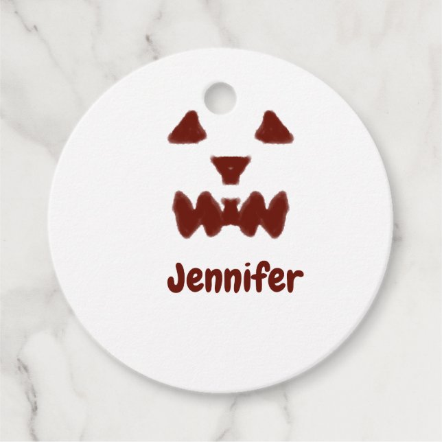 Braun Halloween beängstigender Gesichtsfall hinzuf Geschenkanhänger (Vorderseite)