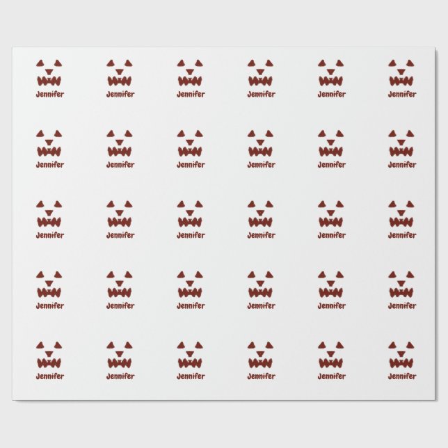 Braun Halloween beängstigender Gesichtsfall hinzuf Geschenkpapier (Flach)