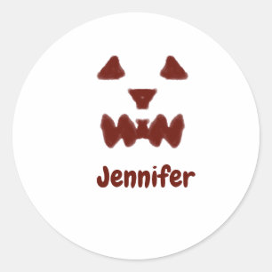 Braun Halloween beängstigender Gesichtsfall hinzuf Runder Aufkleber