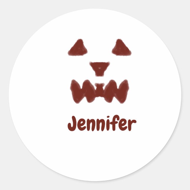 Braun Halloween beängstigender Gesichtsfall hinzuf Runder Aufkleber (Vorderseite)
