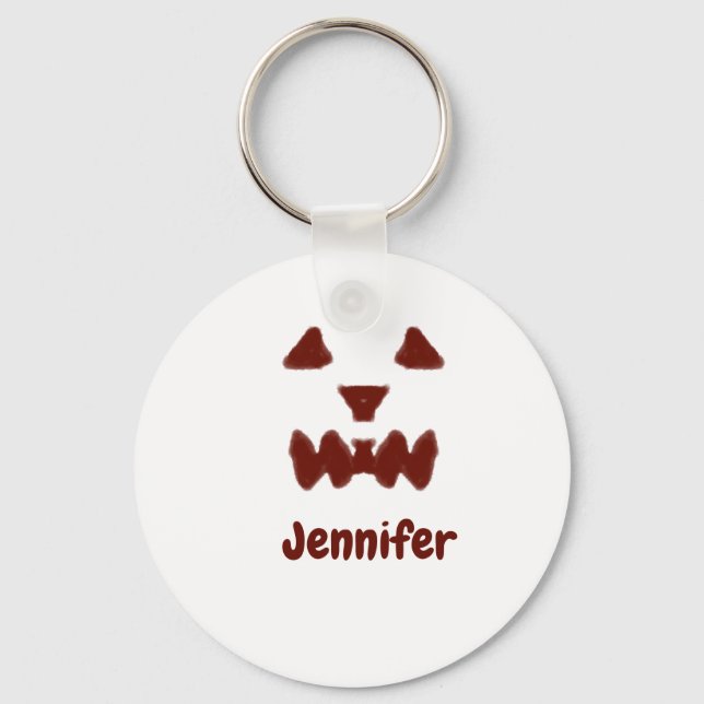 Braun Halloween beängstigender Gesichtsfall hinzuf Schlüsselanhänger (Vorderseite)