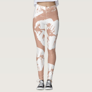 Braun handgemalte Küsse Aquarellfarben Leggings