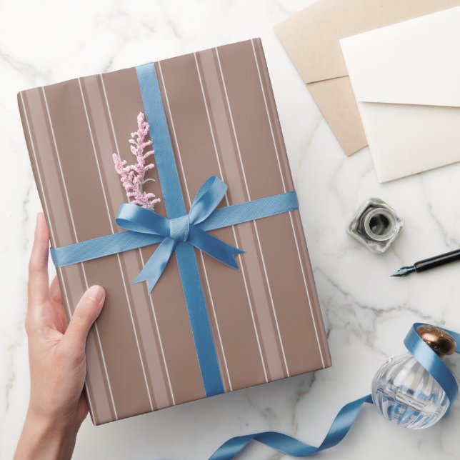 Braun & Hellbraun Streifen Geschenkpapier (Schenken)