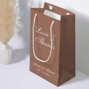 Braun Hochzeit Liebe und Dank einfache Kalligrafie Kleine Geschenktüte