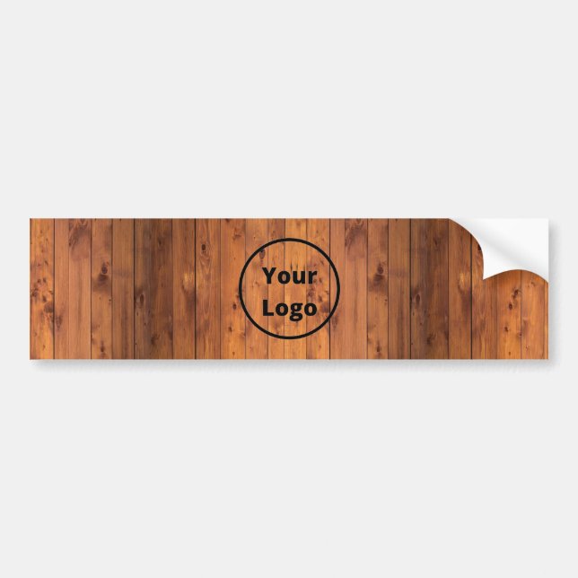 Braun-Holz mit Logo Autoaufkleber (Vorne)