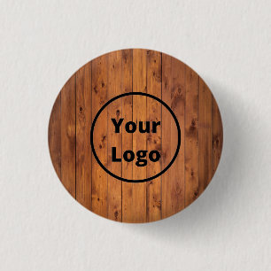 Braun-Holz mit Logo Button