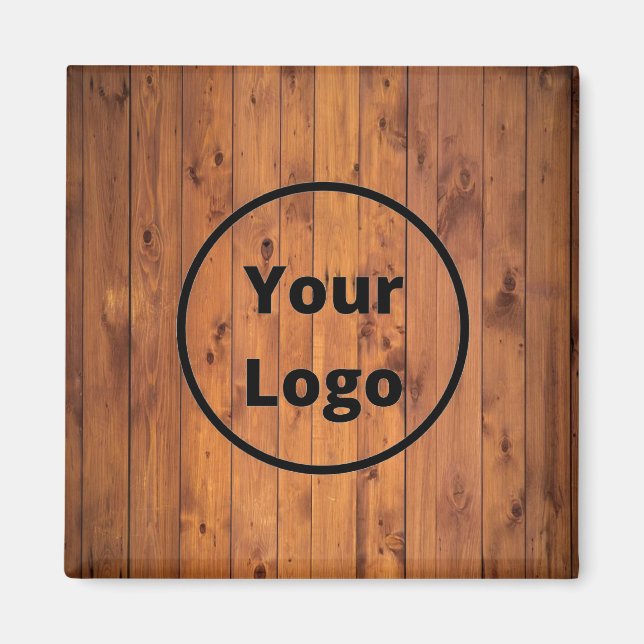 Braun-Holz mit Logo Magnet (Vorne)