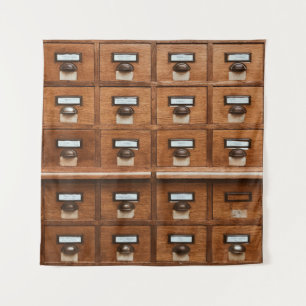 Braun-Holzschublade Wandteppich