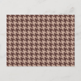 Braun Houndstooth Preppy Klassisches Muster Blanko Einladungspostkarte