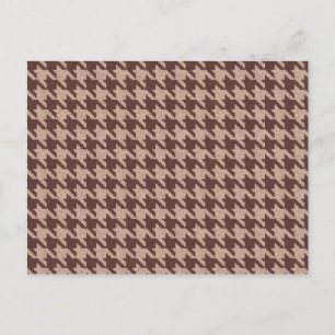 Braun Houndstooth Preppy Klassisches Muster Blanko Einladungspostkarte